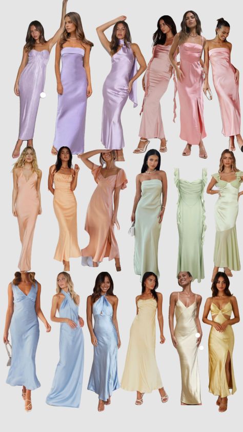 #myfirstshuffle Pastel Wedding Outfit Guest, Pastel Colored Dresses, Aesthetic Wedding Guest Outfit, Pastel Dress Wedding Guest, Spring Garden Party Outfit, Semiformal Outfit Women Wedding Guest, Bridesmaid Dresses Asian, Pastel Formal Dresses, Formal Summer Wedding Guest Dress