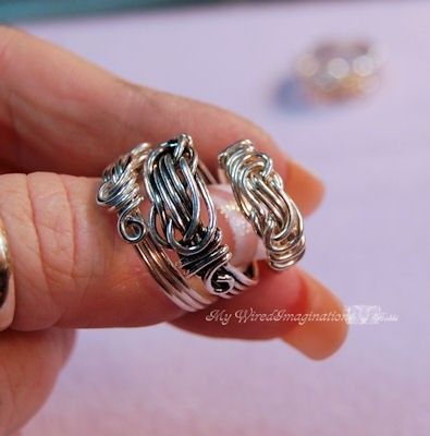 Ring Wire Wrapping, Homemade Rings, Puzzle Rings, Diy Wire Wrapped Rings, Ring Patterns, Diy Wire Jewelry Rings, Wrapping Tutorial, Wire Wrap Ring, Wire Jewelry Rings