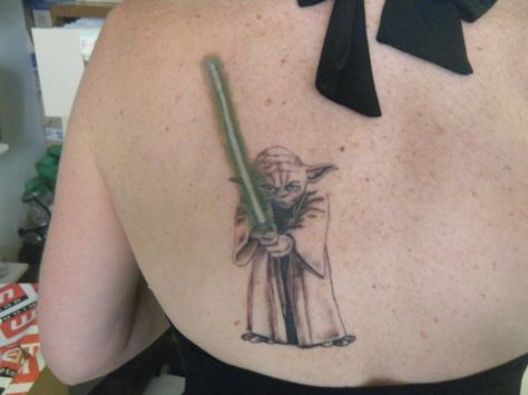 Yoda Tattoo, Martial Arts Tattoos, Guy Tattoos, Lightsaber Tattoo, Jordan Tattoo, Tattoo Star, Fan Boy, Elbow Tattoo, Dragon Fish