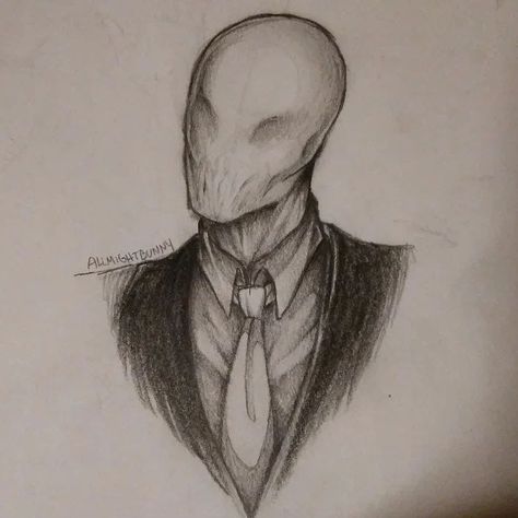 Slender Man Sketch, Slender Man Drawings, Drawing Scary Things, How To Draw Horror Characters, Scary Things To Draw For Beginners, Dark Draw Ideas Scary, Horror Drawings Creepy Demons, Slasher Drawing, Slenderman Drawings