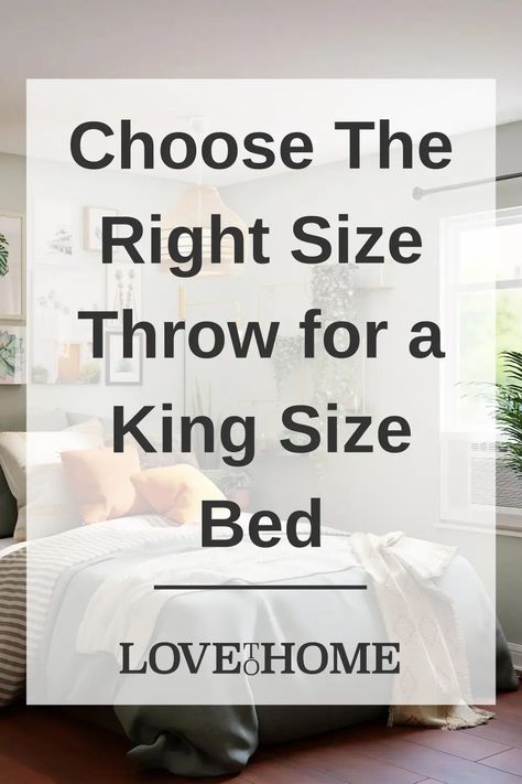 Find the perfect throw for a king size bed with this helpful guide! Learn about factors to consider, such as mattress length and width, desired coverage area and fabric selection. Get tips on how to measure the area correctly so you know what size throw is necessary. Room Size For King Bed, Dressing A King Size Bed, Throw For King Size Bed, Throw Blanket On King Size Bed, What Size Duvet For Queen Bed, King Size Bed Styling, How To Make A King Size Bed, Bed Throws Ideas, How To Style A King Size Bed