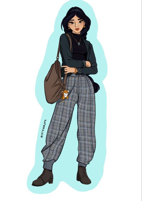 Jasmine Disney outfit modern fashion, Academia aesthetic, tiger, suit, turtleneck Tomboy Princess, Modern Jasmine Outfit, Princess Jasmine Art, Disney Princess Modern, Aladdin And Jasmine, Modern Princess, Disney Artwork, Modern Disney, Disney Princess Pictures