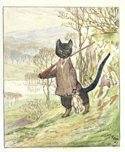 Beatrix Potter’s original illustration of Kitty-in-Boots. Beatrix Potter Illustrations, Royal Mail Stamps, Beatrice Potter, Beatrix Potter Books, Peter Rabbit And Friends, 동화 삽화, Quentin Blake, Drawing Hands, Potter Art