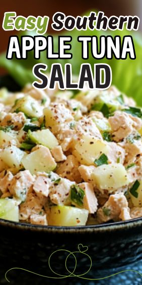 Easy Southern Apple Tuna Salad Tuna Salad With Apples, Carrot Cake Cheesecake Recipe, Salad With Tuna, Peach Pound Cakes, Unique Salad, Clean Eating Salads, Easy Carrot Cake, Gluten Free Salads, Paleo Salads