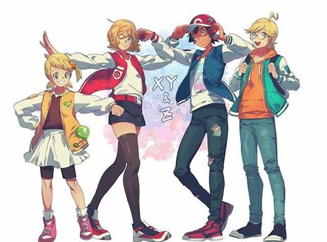 I love there school clothing!!!!!!! Ash Ketchum Older, Ash And Serena, Pokemon School, Pokemon Realistic, Pokemon Kalos, Pokemon Tv, Pokemon Adventures Manga, Pokemon Ash And Serena, School Clothing