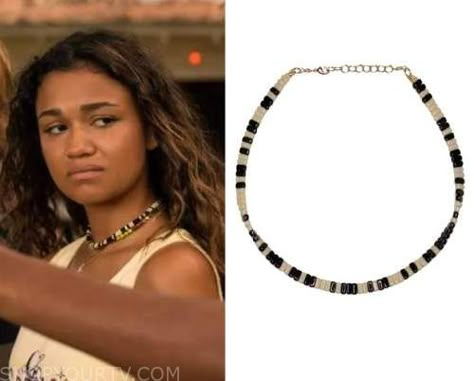 Outer Banks 2x05 Fashion, Clothes, Style and Wardrobe worn on TV Shows | Shop Your TV Outer Banks Kiara, Kiara Outer Banks Style, Kiara Outer Banks, Outer Banks Outfits, Outer Banks Style, White Beaded Necklace, Diy Friendship Bracelets Tutorial, White Beaded Necklaces, Worn On Tv