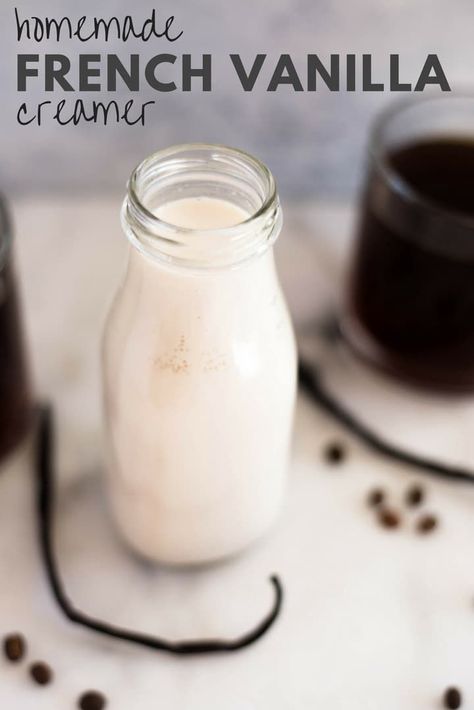 Flavored Coffee Creamer Recipes, Natural Coffee Creamer, Almond Milk Creamer, Homemade Coffee Creamer Recipe, Diy Coffee Creamer, Healthy Coffee Creamer, Homemade Condensed Milk, French Vanilla Creamer, Vanilla Coffee Creamer