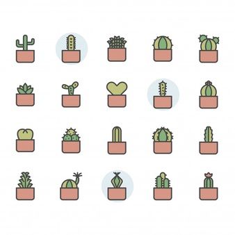 Cactus Icon, Cute Small Drawings, Cactus Vector, Dibujo Simple, Cactus Drawing, Floral Tree, Small Doodle, Cute Easy Doodles, Small Drawings