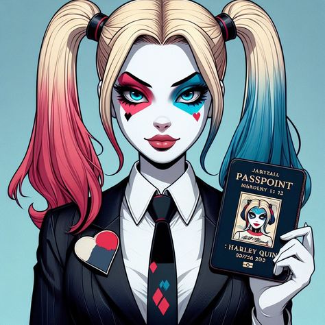 Harley Quinn Hair Ideas, Cartoon Harley Quinn, Female Demon Art, Harkey Quinn, Harley Quinn Original, Harley Quinn Anime, Harley Quinn Cartoon, Harley Quinn Illustration, Harleen Quinn