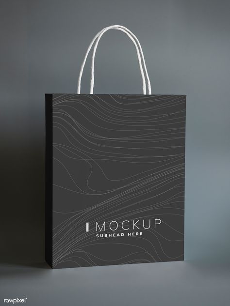 Black paper bag design mockup | premium image by rawpixel.com Black Shopping Bag, Black Paper Bag, Shopping Bag Mockup, Luxury Paper Bag, Shopping Bag Design, Paper Bag Design, Packaging Ideas Business, Image Paper, Bag Mockup