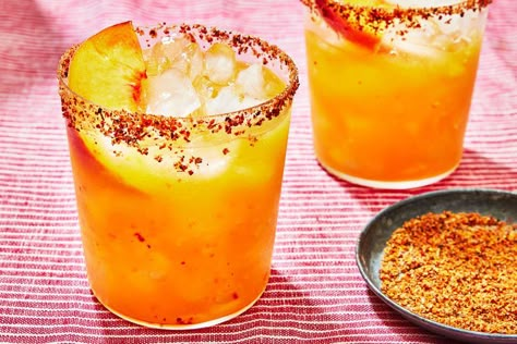 The Devil Will Get You Cocktail Ranch Water, Peach Margarita, Breakfast Party Foods, Chili Lime Seasoning, Easy Dinner Casseroles, Citrus Cocktails, Peach Recipes, Peach Puree, Breakfast Party