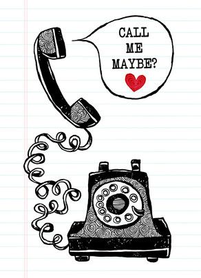 Call Me Maybe Valentine's Day Card Telephone Clipart, Phone Tattoo, Telephone Drawing, Heart Pattern Design, Valentine Vector, Valentine's Day Illustration, Whimsical Art Paintings, Drawing Pics, Watercolor Birthday Cards