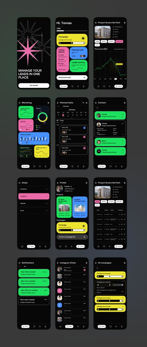 Real Estate Dashboard | UI/UX on Behance Minimalist Ux Design, Black App Design, Color Palette App Design, Menu App Design, Retro Ui Design, Button Design Ui, Dashboard Design Mobile, Dashboard Design Ui, Mobile Dashboard Ui