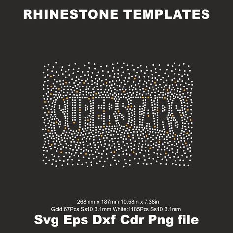 Rhinestone Template Superstar Ss10 Cricut Rhinestone Superstar crystal superstar Crystal diffused glow Design Rhinestone  Svg Cricut by TheSVGArtDesigns on Etsy Rhinestones Template, Rhinestone Templates Free Cricut, Rinestone Tshirt, Hotfix Rhinestone Template, Rhinestone Designs Templates, Rhinestone Heat Transfer, Rhinestone Designs, Iron On Transfer, Womens Shirts