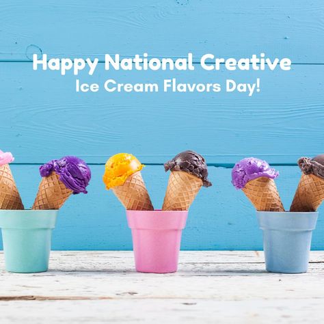 There's never been a better reason to grab a cone. day is National Creative Ice Cream Flavors Day! Who's trying something new? #icecream #cone #holiday #flavors Creative Ice Cream, Holiday Flavors, Pistachio Chocolate, National Ice Cream Day, Ice Cream Day, Trying Something New, Ice Cream Flavors, National Holidays, Content Ideas