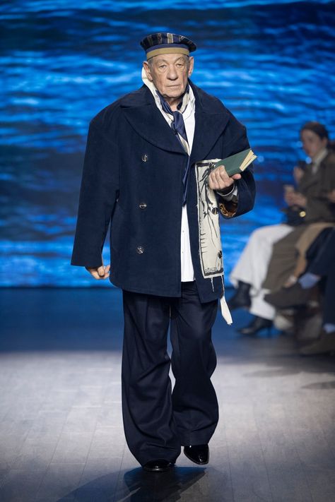 S S Daley, Sir Ian Mckellen, Navy Pea Coat, Godet Skirt, Knitted Balaclava, Ian Mckellen, Cotton Cargo Pants, Technical Clothing, Pleated Shirt