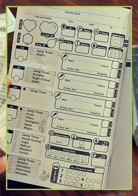 Artificer Character Sheet, Dnd Character Journal, Dnd Artificer, Dnd Sorcerer, Dnd Cleric, Character Journal, Dnd Paladin, Dnd Wizard, Dnd Bard