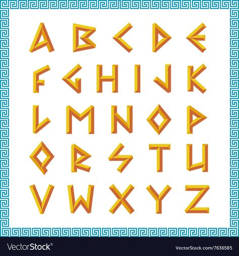 Greek Letters Font, Greek Writing, Greek Font, Tattoo Fonts Alphabet, Alphabet Symbols, Style Letters, Diy Travel Journal, Greek Alphabet, Letter Vector