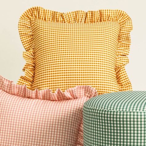 Custom Furniture. Made for you, so you can be you. on Instagram: "~ AVAILABLE NOW ~⁠
⁠
These little cuties are available now in our READY NOW section.⁠
⁠
45cm x 45cm Ruffle Cushion in Petite Gingham, Marigold⁠
55cm x 55cm Ruffle Cushion in Petite Gingham, Grapefruit⁠
40cm x 40cm Ruffle Tobin Ottoman in Petite Gingham, Seaspray⁠
⁠" Ruffle Cushion, Luxury Things, November 17, Custom Furniture, Things To Buy, Grapefruit, Gingham, Ottoman, Cushions