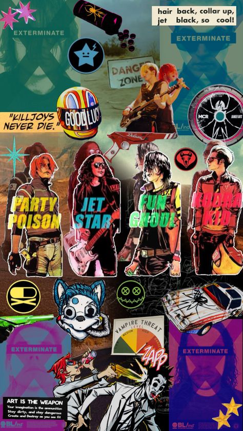 Danger Days: The True Lives of The FabulousKilljoys #mcr #mychemicalromance #dangerdays #killjoys #gerardway #mikeyway #frankiero #raytoro #emo #music Danger Days Background, Danger Days The True Lives Of The Fabulous Killjoys, Mcr Wallpaper Revenge, The True Lives Of The Fabulous Killjoys Comic, Danger Days Killjoys, Danger Days Lockscreen, Mcr Danger Days Aesthetic, Mcr Killjoys, Mcr Danger Days Wallpaper