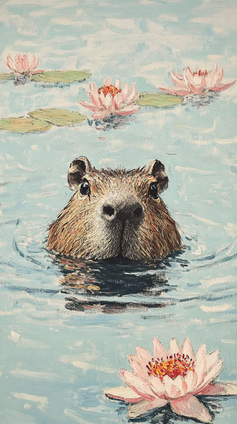 Capybara Painting Capybara Painting, Capybara Art, Brazil Art, Drawing Inspo, Floating, Paintings, Drawings, Gifts, Quick Saves