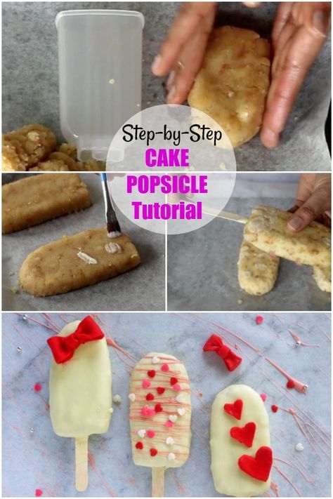 A step by step tutorial recipe post on how to make DIY cake popsicles. Perfect dessert ideas for kids birthday or valentines learn all the details to make the cake popsicles without using any molds. Cake Popsicles Ideas, Dessert Ideas For Kids, Popsicle Cake Pops, Cake Pops Tutorial, Popsicle Cake, Popsicles Cake, Cake Popsicles, Cake Pop Tutorial, Pear Cake