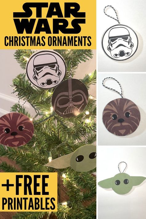 Star Wars Wood Ornaments, Star Wars Themed Christmas Tree, Star Wars Ornament, Star Wars Christmas Tree Ornaments, Star Wars Theme Christmas Tree, Starwars Christmas Tree Ideas, Star Wars Tree Topper, Star Wars Christmas Tree Diy, Diy Star Wars Christmas Decorations