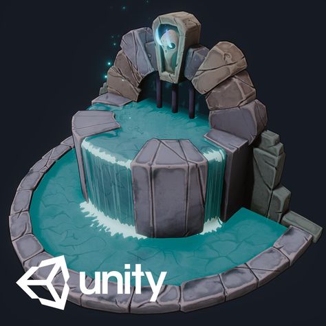 Fantasy Fountain, Silvia Garcia-Morato Moran on ArtStation at https://www.artstation.com/artwork/ELYWdq Fantasy Fountain Concept Art, Fantasy Fountain, Stylized Water, Animation Practice, Frog Games, Maya Modeling, Clay Model, Battle Map, Set Dressing