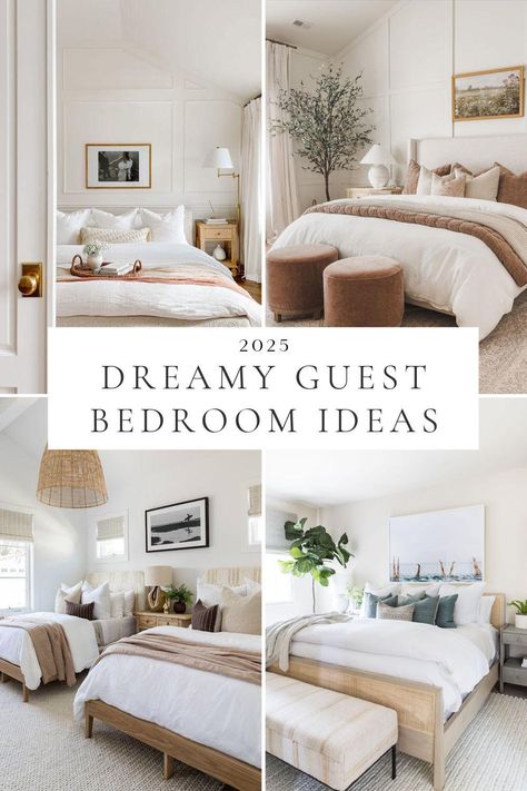 Dreamy Guest Bedroom Decorating Ideas for 2024 to 2025 – jane at home Guest Bedrooms Modern, Small Guest Bedrooms, Guest Bedroom Decorating Ideas, Down Ceiling, Modern Guest Bedroom, Bedrooms Modern, Guest Bedroom Ideas, Vibe Bedroom, Small Guest Bedroom