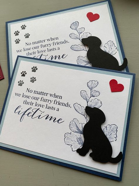 Pet Sympathy Card Dog Cat Sympathy Loss of Pet Greeting - Etsy Canada Westie Grooming, Crazy Dogs Cards, Cat Sympathy Card, Dog Cards Handmade, Cat Cards Handmade, Stampin Up Sympathy Cards, Pet Condolences, Dog Sympathy Card, Cat Sympathy