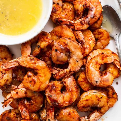 Garlicky Broiled Shrimp, Broil Shrimp In Oven, Broiled Shrimp Skewers, Broiled Shrimp Recipe, Shrimp Broil Oven, Broiled Shrimp Oven, Honey Butter Sauce, Jumbo Shrimp Recipes, Shrimp In The Oven