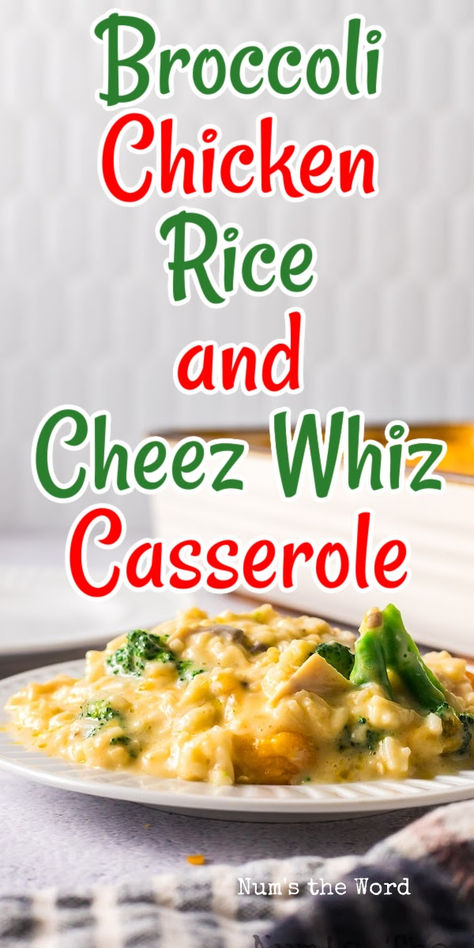 Cheez Whiz Chicken and Rice Casserole is super comforting and so tasty too! It’s easy to make and serves a crowd! #numstheword #cheezwhizchickenandricecasserole #cheesewhizchickenandrice #chickenandricecaserolewithcheesewhiz #broccolichickenriceandcheesewhizcasserole #chickenbroccoliandricecasserolecheesewhiz #cheesychickenbroccolicasserole #cheesybroccolichickenandrice #minutericewithcheesewhiz #cheesewhizminuterice #cheesewhizchickencasserole Recipes Using Cheez Whiz, Cheez Whiz Recipes, Broccoli Cheese Rice Casserole With Cheez Wiz, Broccoli Cheese Casserole Cheez Wiz, Cheez Whiz Broccoli Rice Casserole, Broccoli Cheese Rice Casserole With Cheese Whiz, Broccoli Rice Casserole With Cheese Whiz, Cheesy Broccoli Rice Casserole Cheese Whiz, Chicken Broccoli Casserole