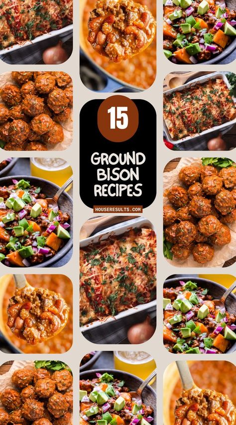 So, when you want to eat beef and consider it unhealthy, bison is the preferred healthier alternative. Bison Appetizers, Ground Bison Recipes Healthy, Bison Meatloaf, Ground Bison Recipes, Bison Meatballs, Bison Chili, Bison Recipes, Ground Bison, Bison Meat