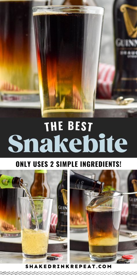 The Snakebite drink is refreshing and balanced, made up of equal parts of a stout or lager and hard apple cider. Snakebite Drink, Snake Bite Drink, Hard Apple Cider, Solo Cup, Ale Beer, Beer Cocktails, Snake Bites, Hard Cider, Alcohol Drinks