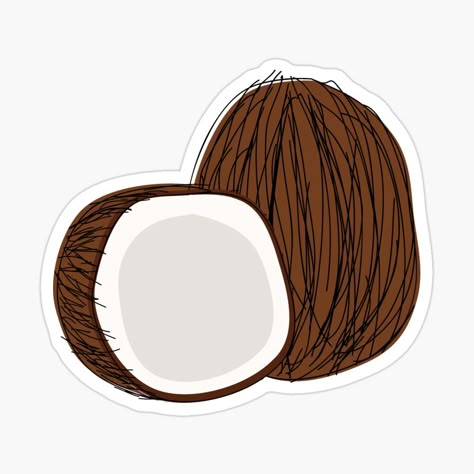 Coconut Sticker, Island Stickers, Fruits Stickers, Sticker Design Ideas, Coconut Design, Coconut Food, Stickers Fruit, Tufting Diy, Emoji Stickers Iphone