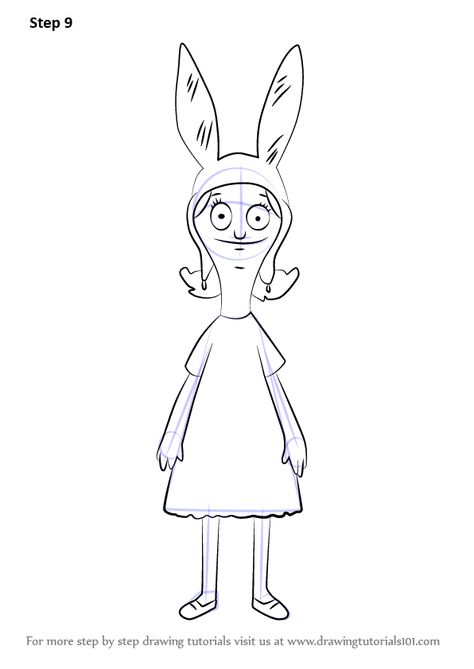 Step by Step How to Draw Louise Belcher from Bob's Burgers : DrawingTutorials101.com Louis Belcher, Burger Drawing, Bob Burgers, Bobs Burgers Characters, Anime Coloring Pages, Louise Belcher, Charm Art, Bobs Burger, Chalk Ideas