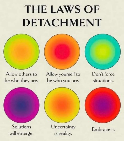 Laws Of Detachment, Law Of Detachment, Energy Healing Spirituality, Mental And Emotional Health, Spiritual Healing, Emotional Health, Pretty Words, Spiritual Awakening, Affirmation Quotes