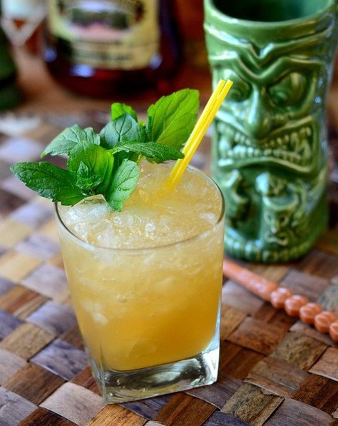 Tiki Drinks Cocktails, Luau Food, Disney Drinks, Tiki Style, Name Recognition, Tiki Cocktails, Tiki Drinks, Mint Sprig, Drinks Cocktails