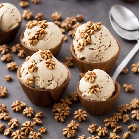 Maple Walnut Ice Cream Recipe Maple Walnut Ice Cream Recipe, Maple Ice Cream Recipe, Maple Walnut Ice Cream, Pork Spices, Walnut Ice Cream, Spiced Vegetables, Frozen Yogurt Recipes, Maple Walnut, Ice Cream Print