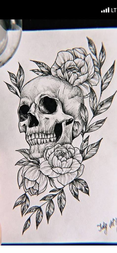 Floral Skull Tattoos, Skull Thigh Tattoos, Skull Tattoo Flowers, Feminine Skull Tattoos, Skull Rose Tattoos, Hip Thigh Tattoos, Skull Sleeve Tattoos, Skull Sleeve, Hip Tattoos Women