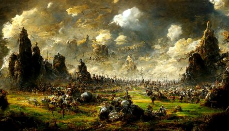 **landscape of an ancient battlefield scattered with bronze armor, hyperdetailed, fantasy art, in the style of Francisco Goya Fantasy Battlefield, Battlefield Background, Ancient Battlefield, Bronze Armor, Francisco Goya, Battle Ground, Freelance Illustrator, Battlefield, Digital Illustration