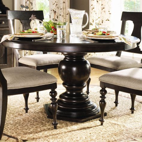 Table $990 Paula Deen Furniture, Black Dining Room Table, Round Pedestal Dining, Round Pedestal Dining Table, Round Dining Room Table, Star Furniture, Round Dining Room, Black Dining Room, Paula Deen