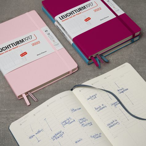 Buy a 2021 premium planner | LEUCHTTURM1917 Weekly Planner Notebook, Notebook Composition, Stationery Obsession, Notes Aesthetic, Pocket Calendar, Home Planner, Diary Planner, Perfect Planner, Planner Notebook