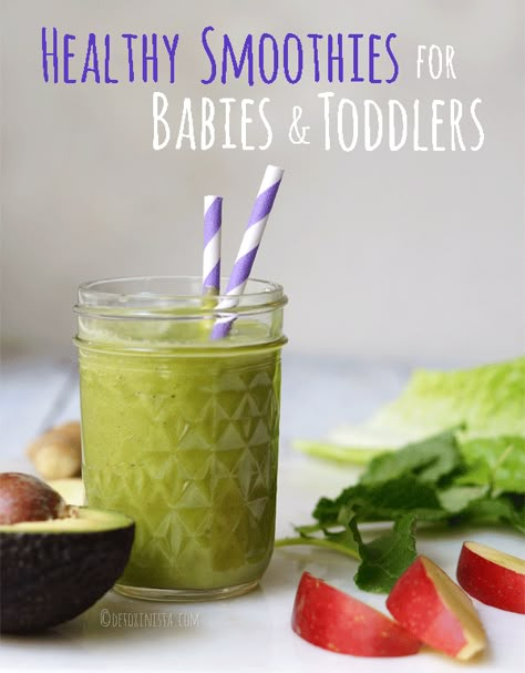 Smoothies for Babies & Toddlers - Detoxinista Smoothies For Babies, Baby Smoothies, Toddler Smoothies, Yummy Green Smoothie, Healthy Bowl, Smoothie Recipes For Kids, Healthy Smoothie Recipes, Nutrition Sportive, Smoothies For Kids