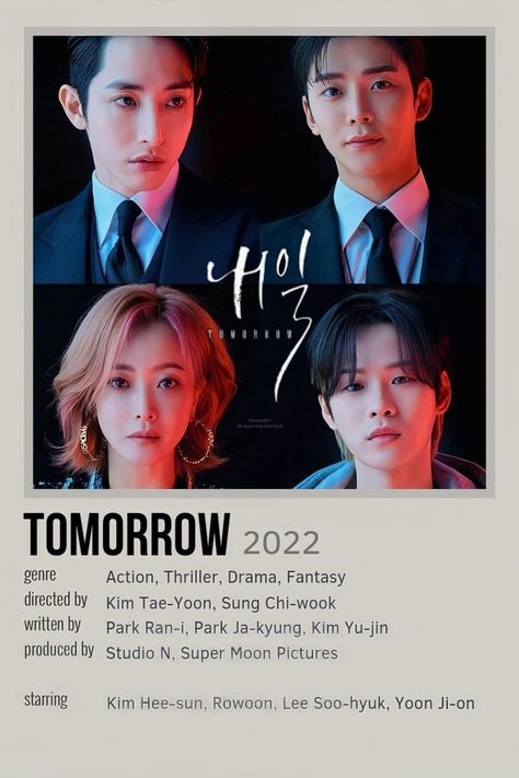 Tomorrow Poster Kdrama, W Korean Drama, Top Korean Dramas, Kdramas To Watch, Kdrama Poster, Top Movies To Watch, Scrapbook Disney, Mystery Film, Korean Drama Series