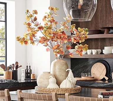 Fall Pedestal Bowl, Pottery Barn Table Centerpieces, Thanksgiving Pottery Barn, Fall Center Piece For Round Dining Table, Thanksgiving Table Settings Simplebedroom Shelves, Pottery Barn Kids Thanksgiving, Pottery Barn Display, Cb2 Thanksgiving, Pottery Barn Fall Decor