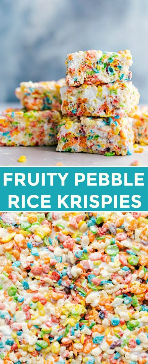 Krispy Treats Recipe, Fruity Pebble, Chelsea's Messy Apron, Krispie Treats Recipe, Rice Recipes For Dinner, Colorful Desserts, Cereal Treats, Kid Desserts, Krispy Treats