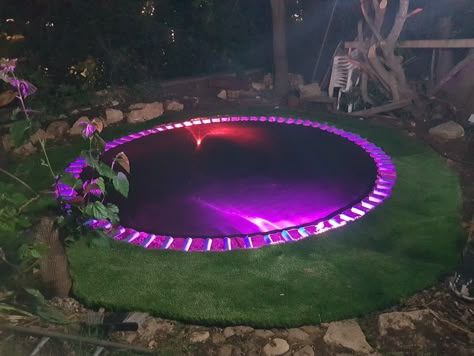 Trampoline On Ground, Backyard In Ground Trampoline, In The Ground Trampoline, Upside Down Trampoline Ideas, Buried Trampoline Backyard Ideas, Backyard With Trampoline Ideas, Built In Trampoline Ground Level, I Ground Trampoline Ideas, Luxury Trampoline