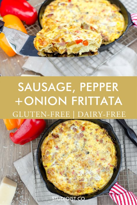 Gluten Free Frittata, Breakfast Fritatta, Dairy Free Frittata, Fritata Recipe, Frittata Recipes Breakfast, Gluten Free Dairy Free Breakfast, Onion Frittata, Breakfast Potato Casserole, Dairy Free Pancakes