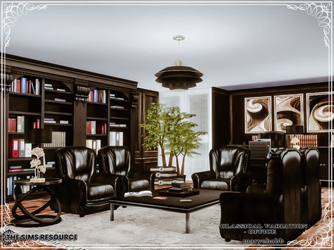 The Sims Resource - Classical Variation - Office Sims 4 Mafia Mod, Sims 4 Rooms, Ceo Office, Sims 4 Bedroom, Cc The Sims 4, Sims 4 House, Sims 4 Cc Mods, Sims 4 Houses, Sims 4 Clothing